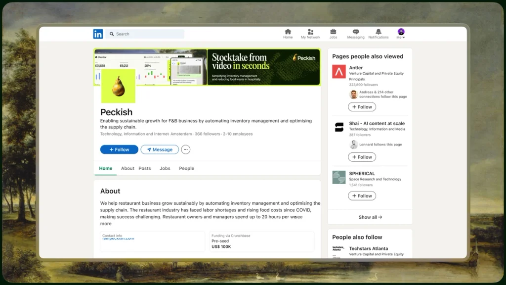 peckish project shot, linkedin_ cover